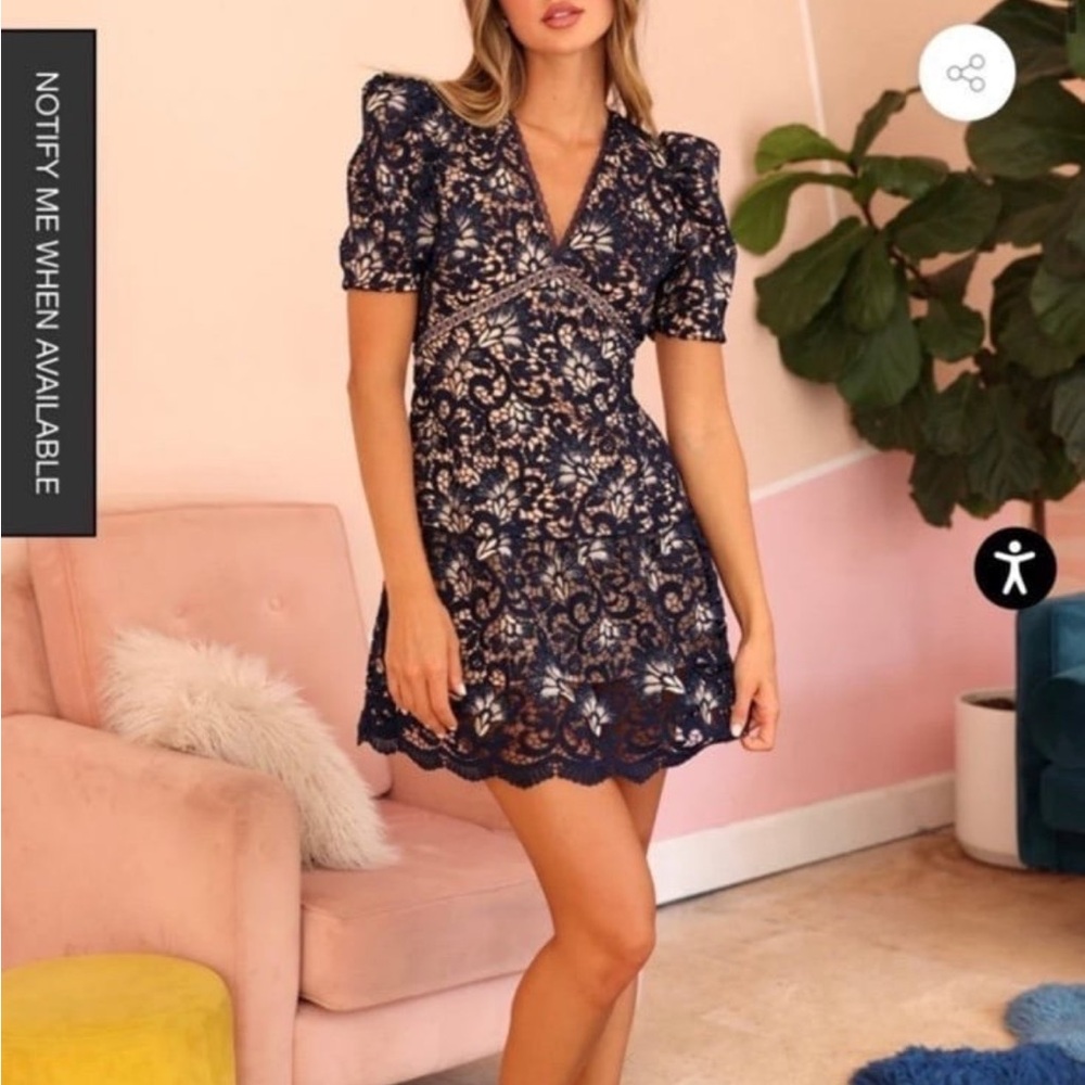 Adelyn Rae Navy Lace Dress
